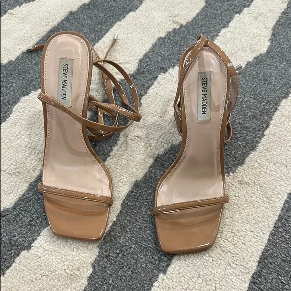 Steve Madden Tan Strappy Heels - Picture 3 of 5